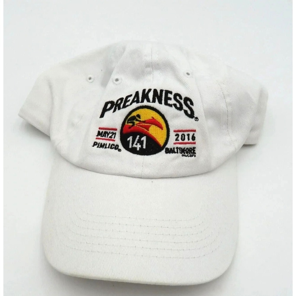 Preakness 141 2016 Hat Cap Strap Back Mens One Size White Horse Racing‎